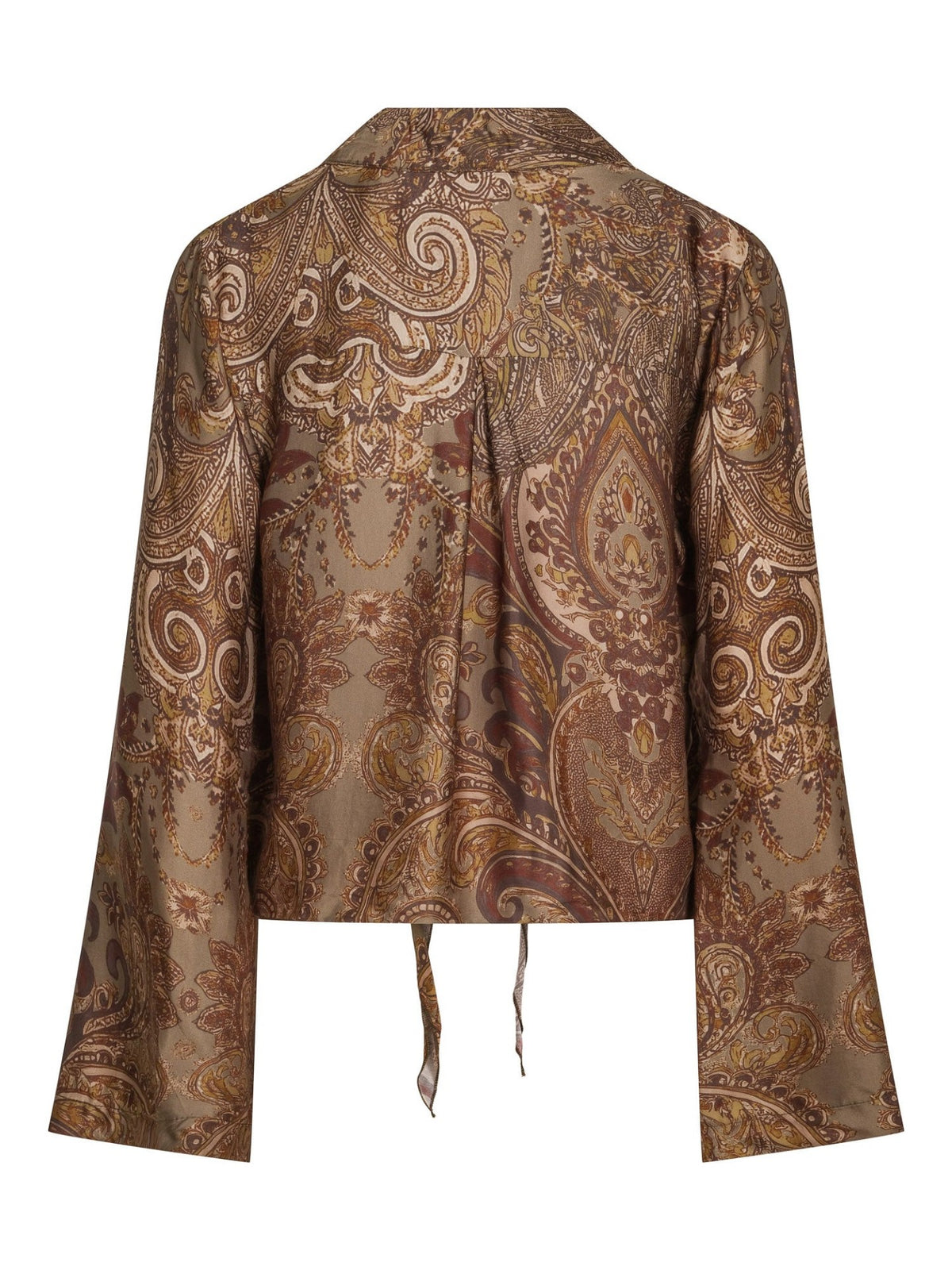 SATIN PAISLEY SHIRT – Brun