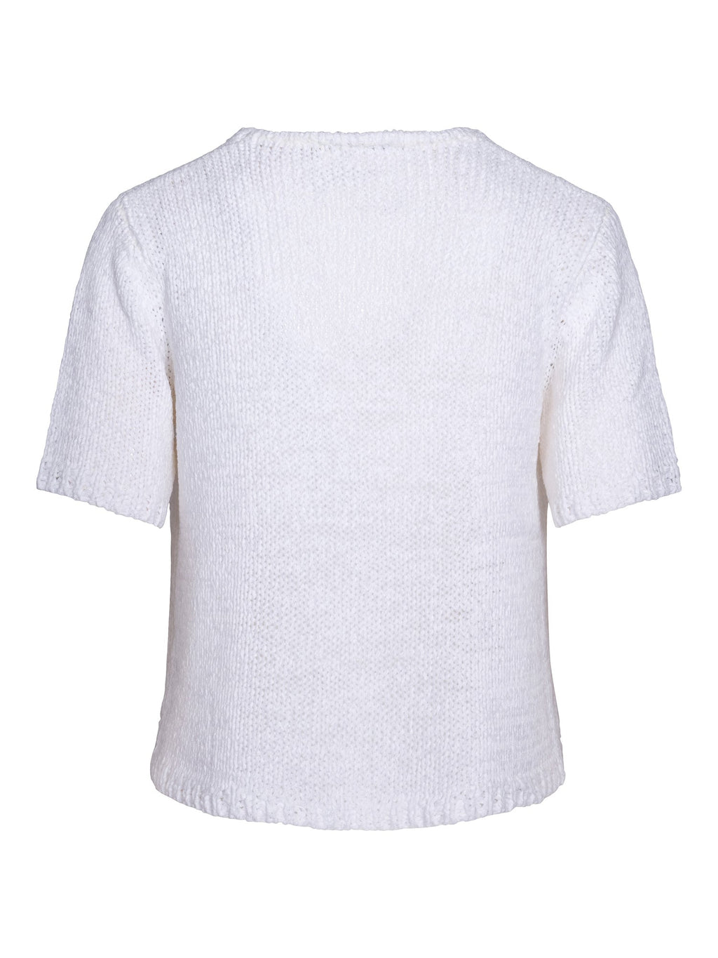 Haust Casual Short Sleeve strikket topp i hvit til dame – bilde 2