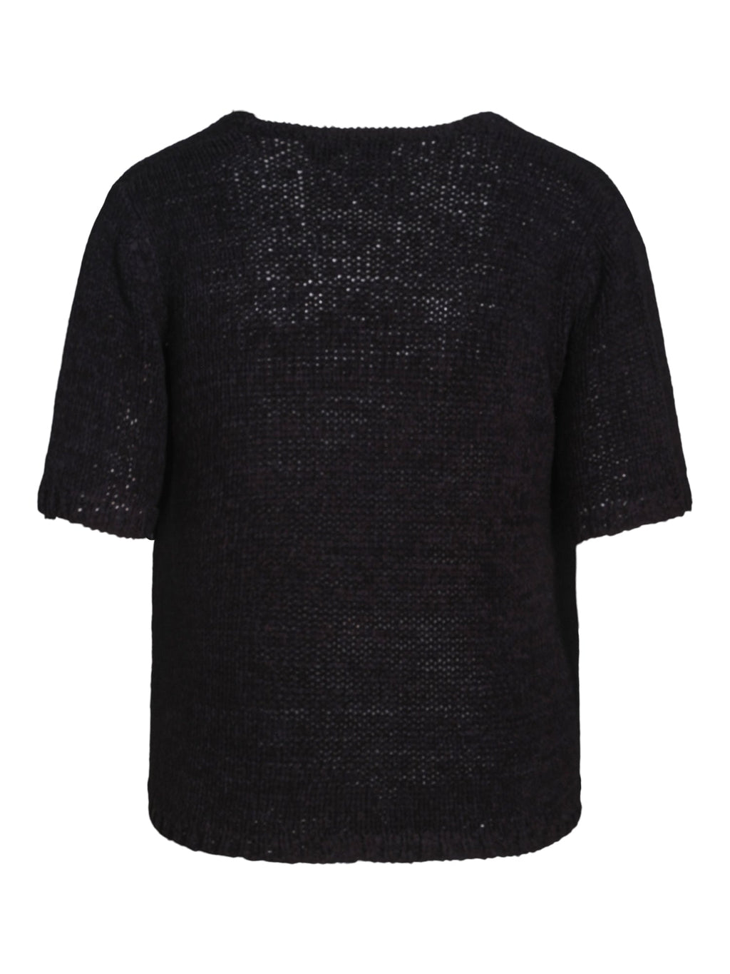 Haust Casual Short Sleeve strikket topp i sort til dame – bilde 2