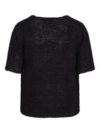 Haust Casual Short Sleeve strikket topp i sort til dame – bilde 2