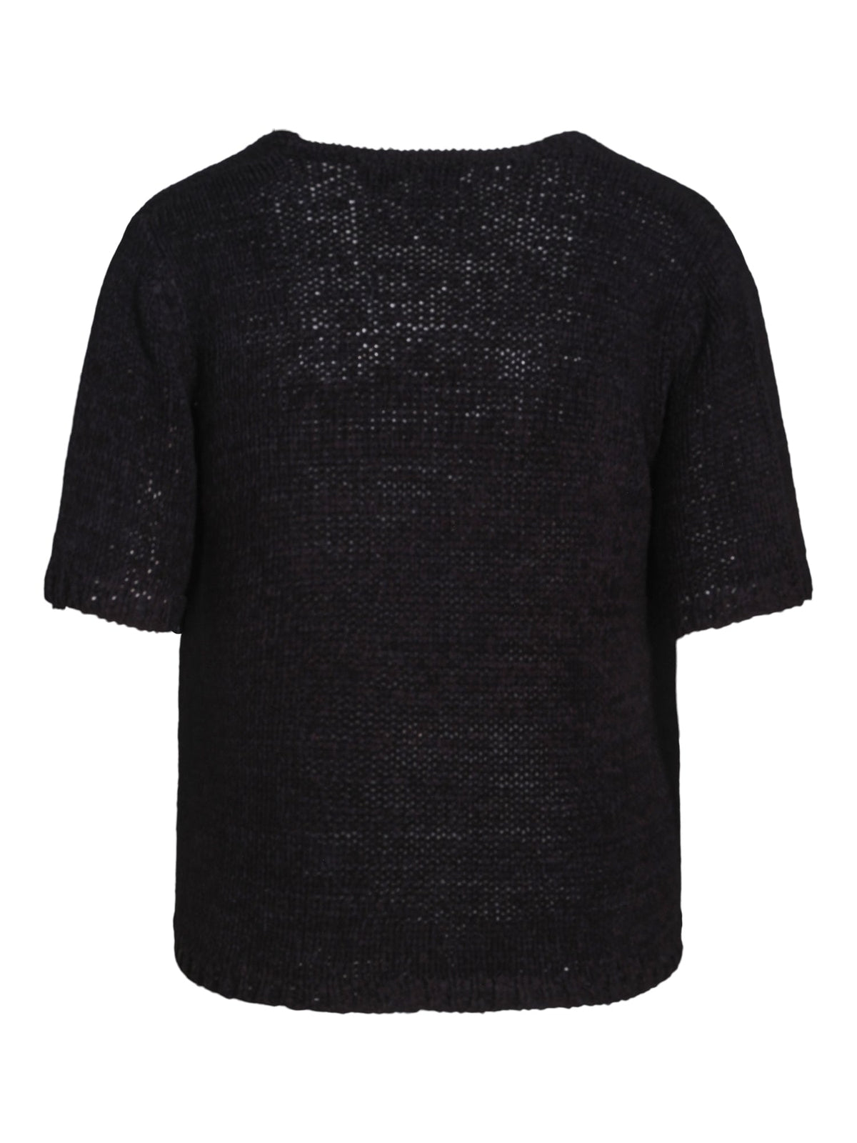 Haust Casual Short Sleeve strikket topp i sort til dame – bilde 2