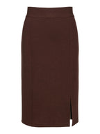 Haust Favorite Slit Skirt skjørt i mørkebrun til dame – bilde 1