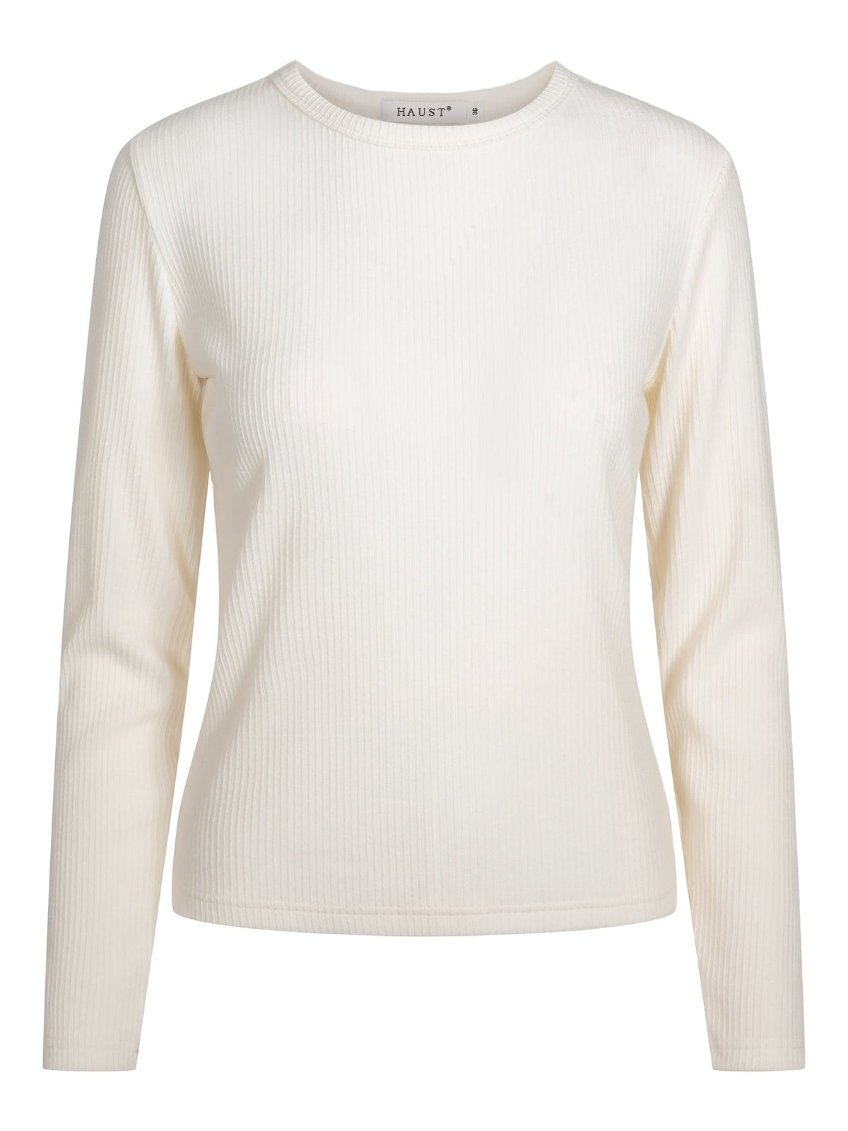 Rib round neck topp - Haust