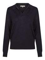 Haust Merino Collar Pullover genser i marine til dame – bilde 1