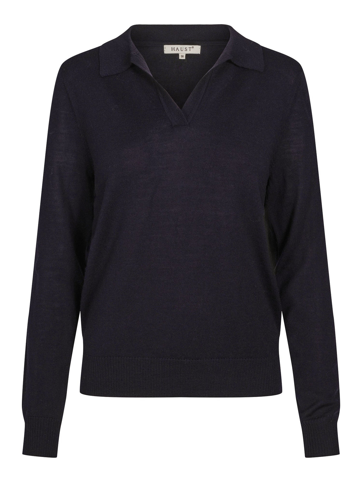 Haust Merino Collar Pullover genser i marine til dame – bilde 1