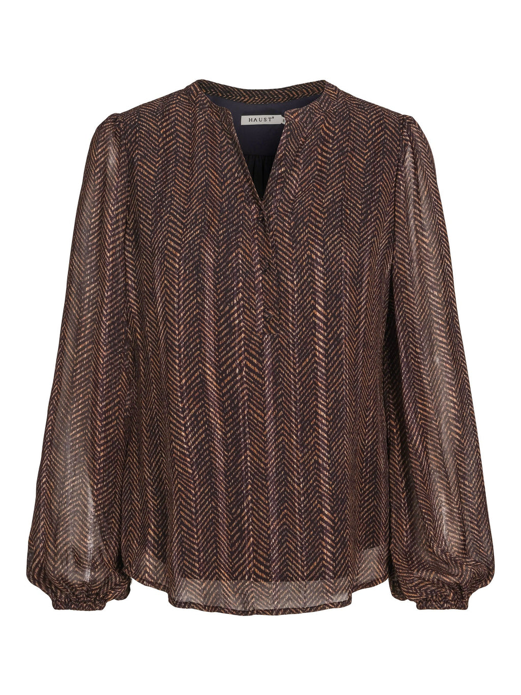 Haust Herringbone Blouse i marine til dame – bilde 4
