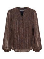 Haust Herringbone Blouse i marine til dame – bilde 4