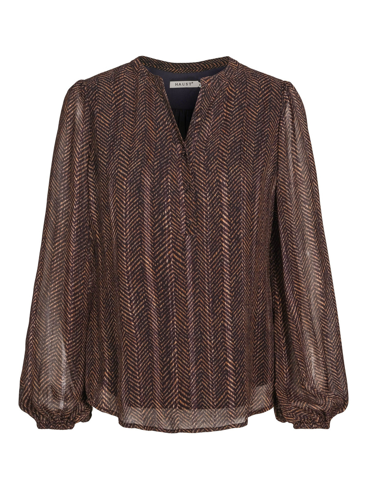 Haust Herringbone Blouse i marine til dame – bilde 4