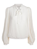 Haust Pleated Sleeve Blouse i krem til dame – bilde 1