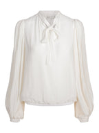 Haust Pleated Sleeve Blouse i krem til dame – bilde 1