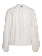 Haust Pleated Sleeve Blouse i krem til dame – bilde 2