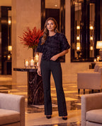 Haust Bootcut Party Trouser bukse i sort til dame – bilde 3