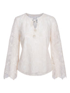 Haust Pearl Tassel Blouse bluse i krem til dame – bilde 1