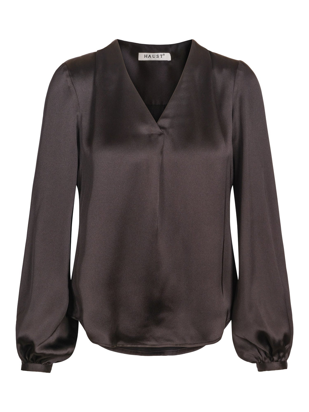 Haust Classic V-neck Blouse bluse i sort til dame – bilde 1