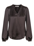 Haust Classic V-neck Blouse bluse i sort til dame – bilde 1