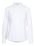 Haust Button Shirt hvit skjorte til dame – forfra