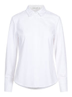 Haust Button Shirt hvit skjorte til dame – forfra