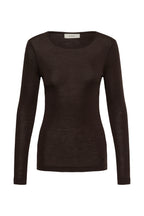 InWear Fang ulltrøye i choco brun med rund hals – produktbilde forfra