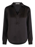 SATIN BLUSE – Svart