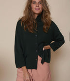 SPRING JAKKE I MERINOULL LITT OVERSIZED SAND – Grønn