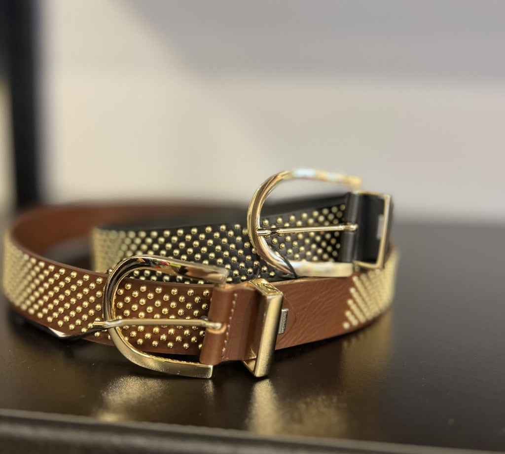 SKINNBELTE MED "FLATE NAGLER" – Svart