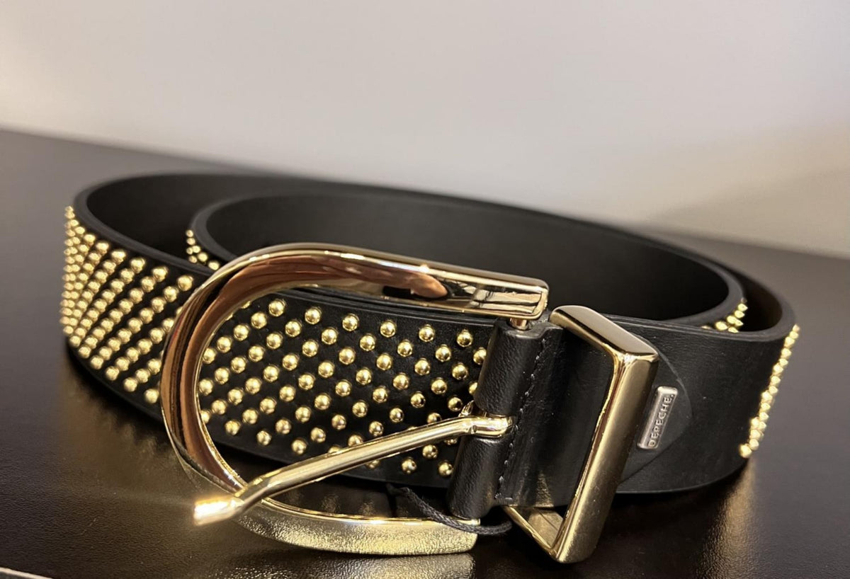 SKINNBELTE MED "FLATE NAGLER" – Svart