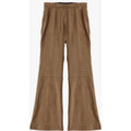 BOOTCUT VEGAN LEATHER PANT – Beige