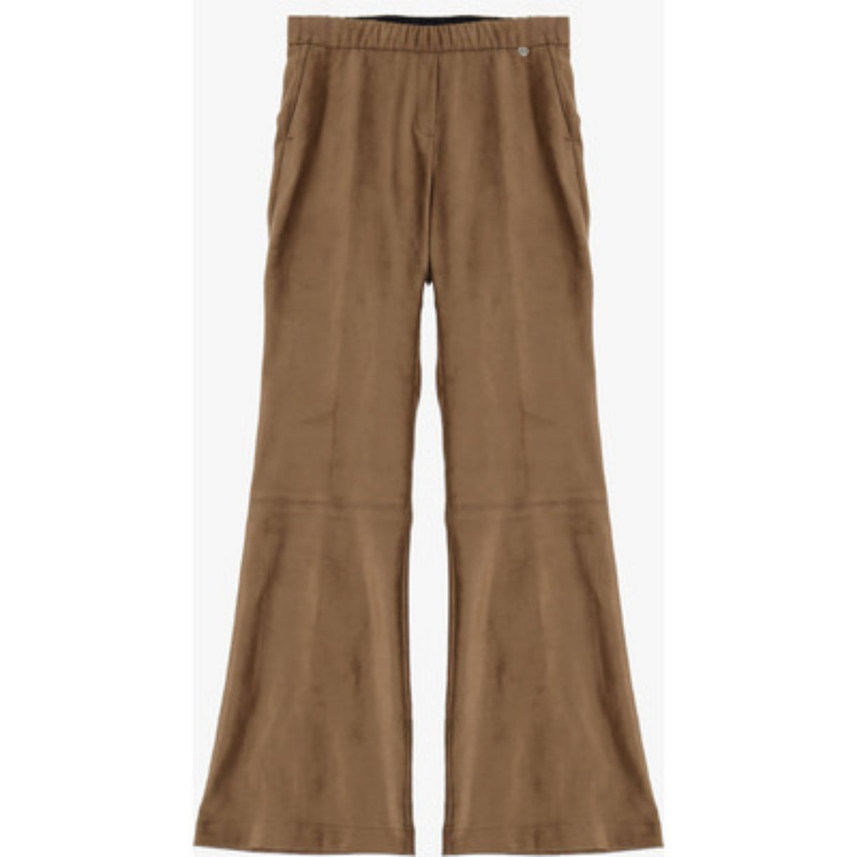 BOOTCUT VEGAN LEATHER PANT – Beige