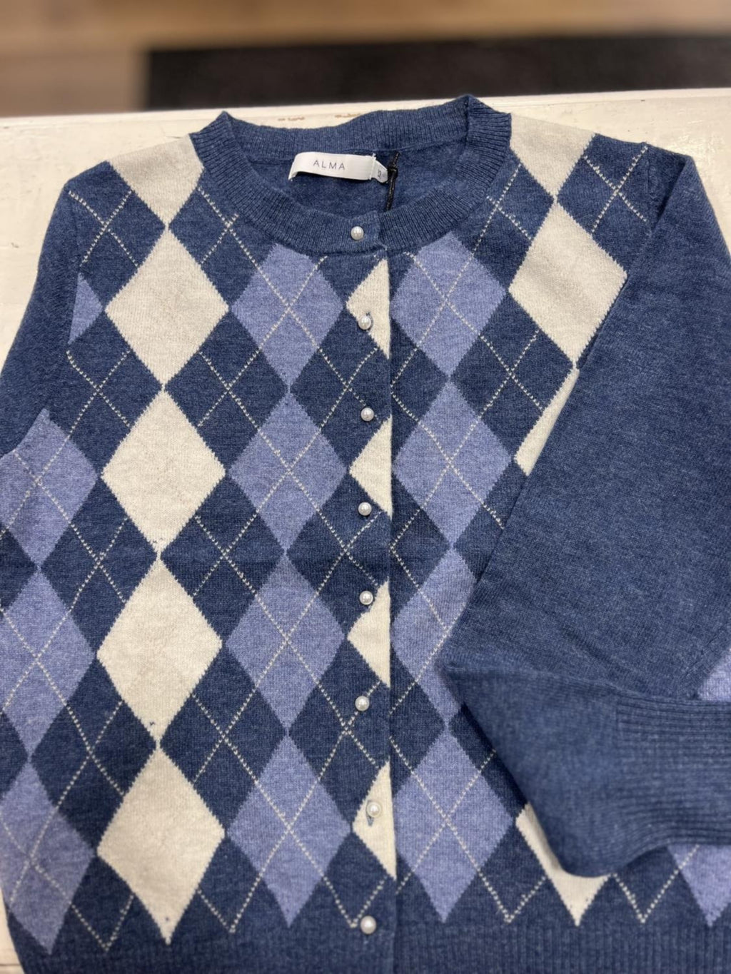 LULLA INTARSIA CARDIGAN ULLCARDIGAN – Grå