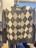 LULLA INTARSIA CARDIGAN ULLCARDIGAN – Grå