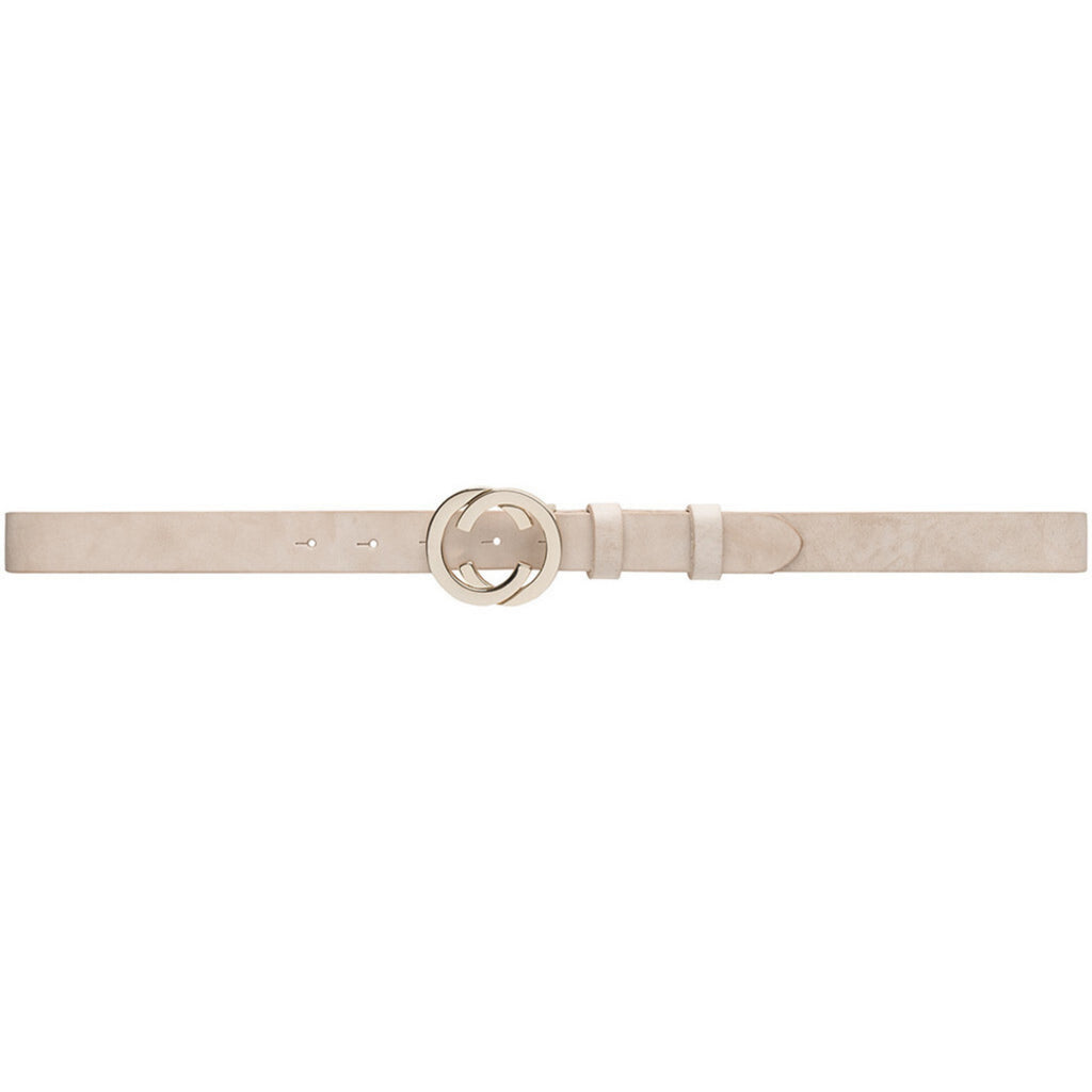 JEANS BELT MED RUND SPENNE – Beige
