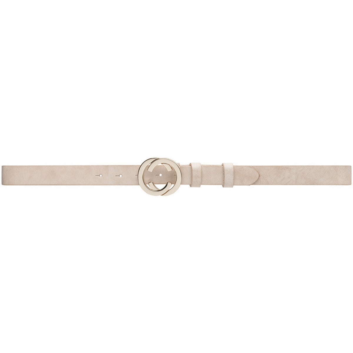 JEANS BELT MED RUND SPENNE – Beige