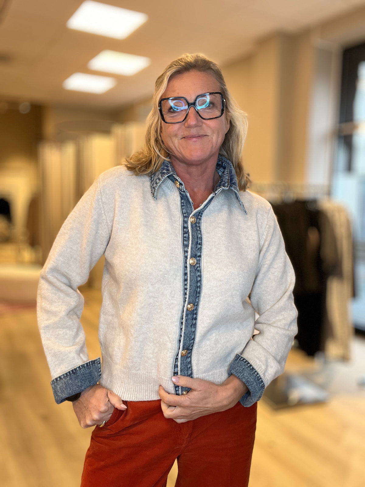 Genser Cardigan m jeans