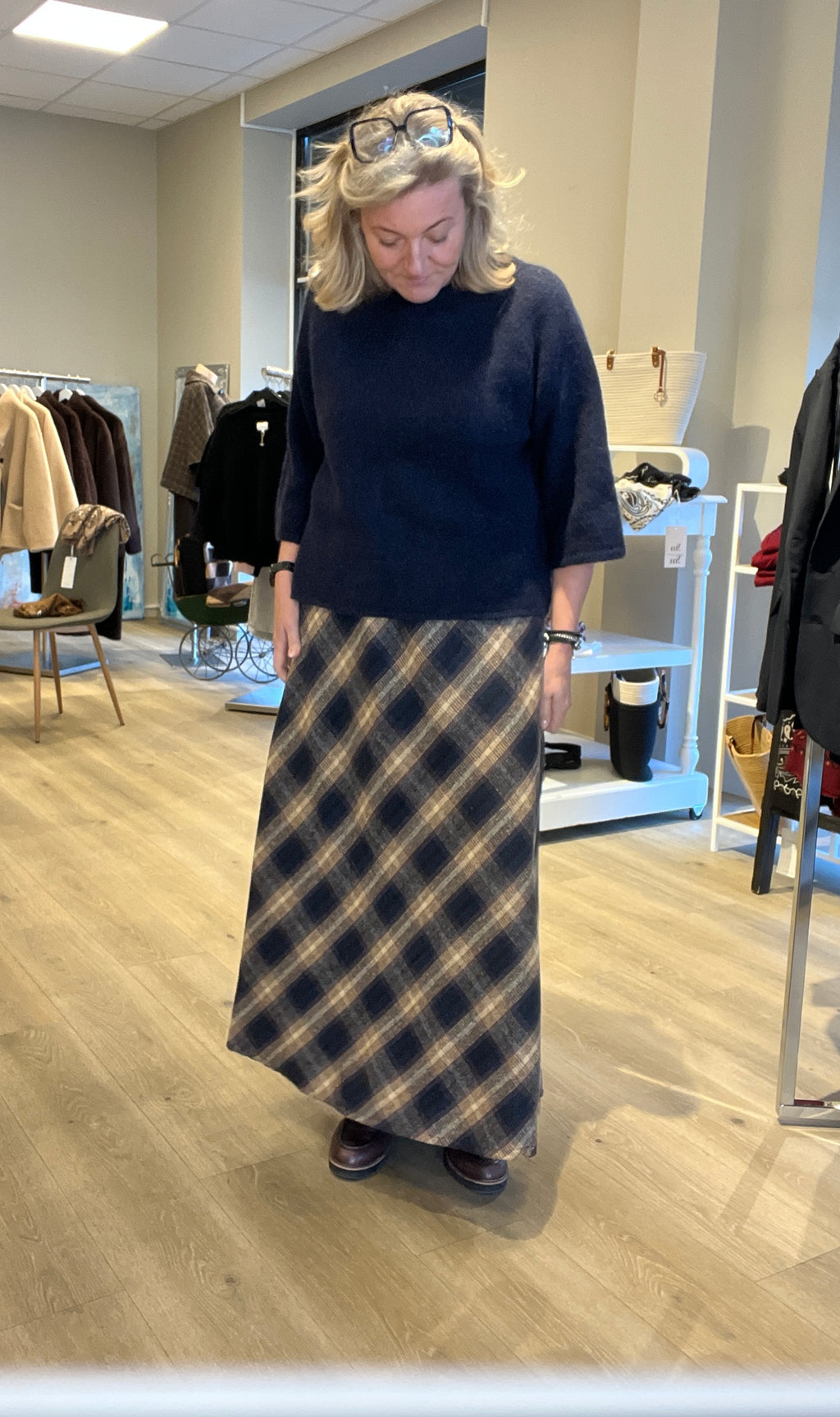 Long plaid skirt