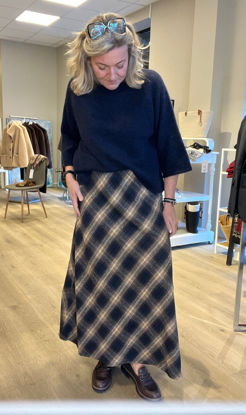 Long plaid skirt