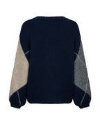 Red Button Argyle Sweater genser i indigo med rutemønster til dame – bilde 2