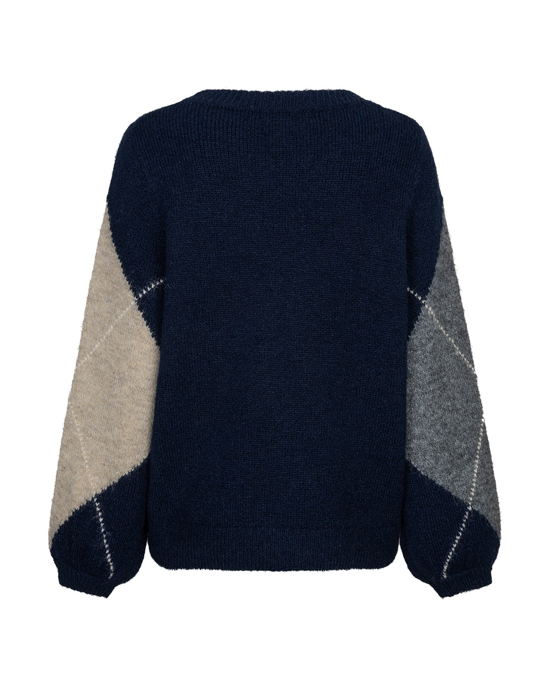 Red Button Argyle Sweater genser i indigo med rutemønster til dame – bilde 2