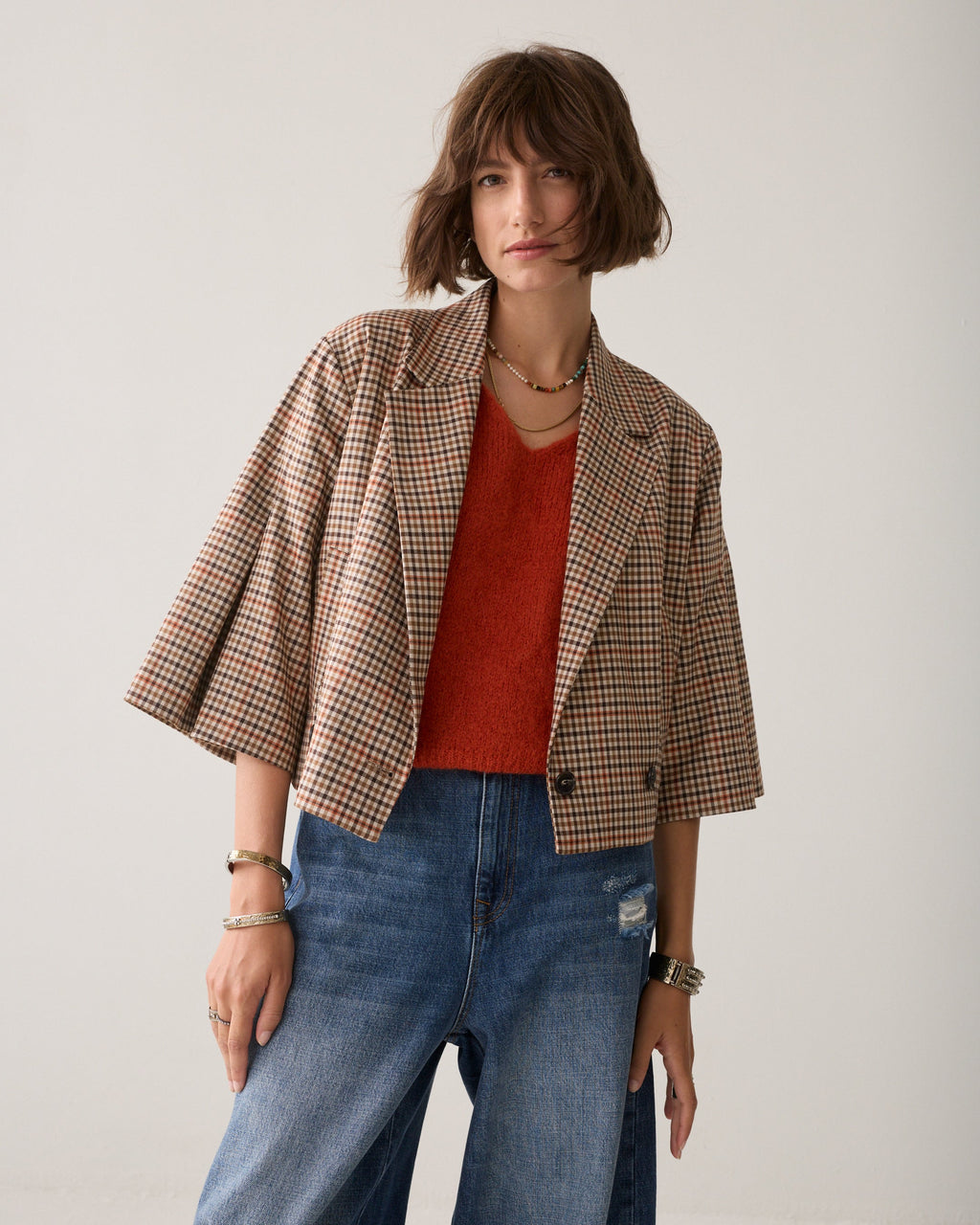 Blazer check short