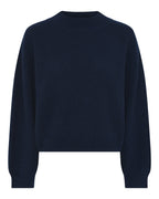 Sisse Knit Ullgenser med jakdun – LR1656 - Navy Melange - Extra 1.jpg