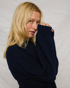 Sisse Knit Ullgenser med jakdun – LR1656 - Navy Melange - Extra 5.jpg