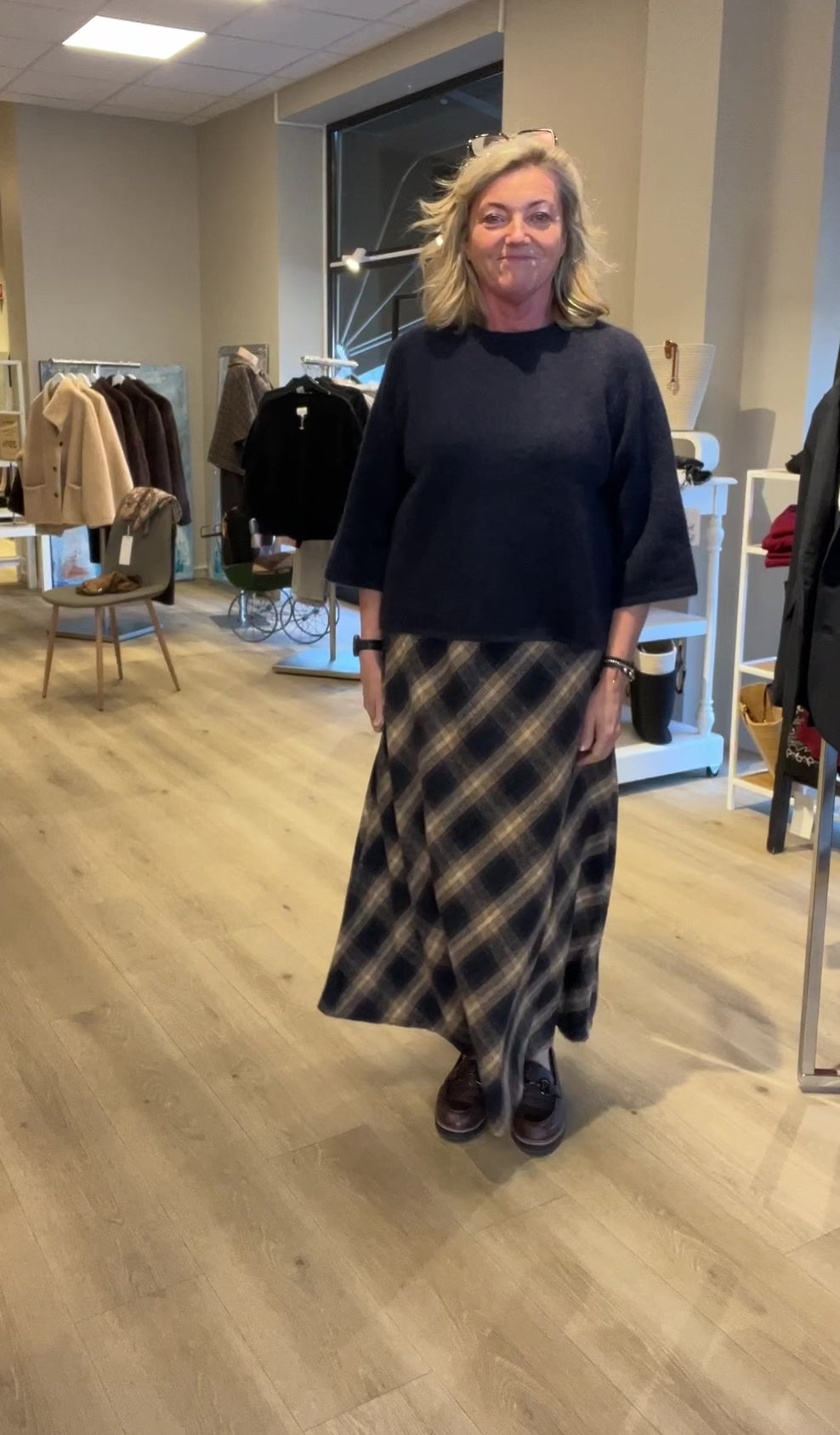 Long plaid skirt