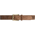 Depeche Santa Fe belte i brunt semsket skinn (Walnut) med firkantet metallspenne
