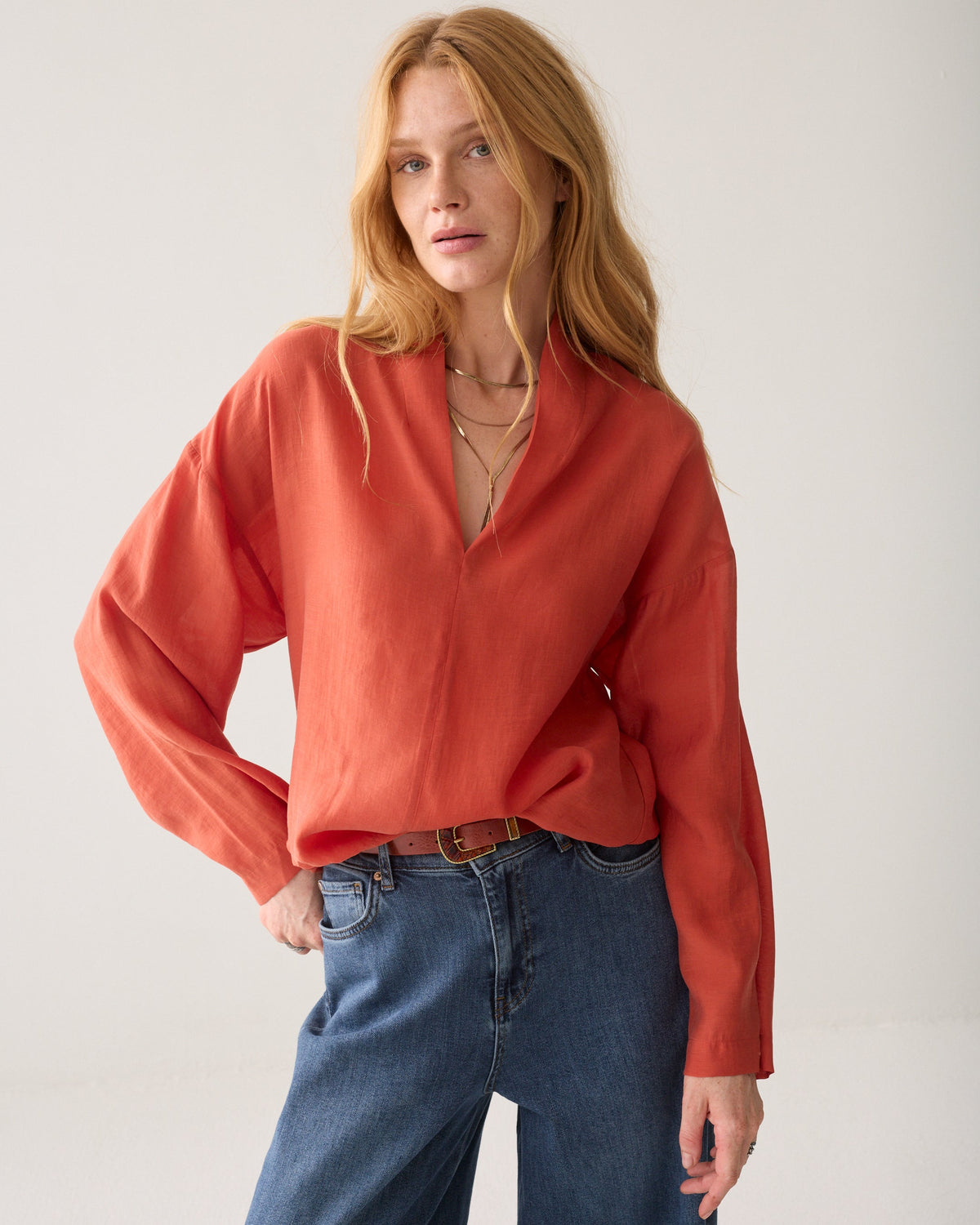 Top V-neck blouse